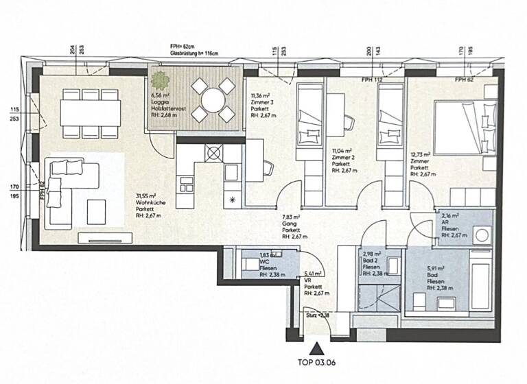 WG-Zimmer zum Kauf 869.000 € 4 Zimmer 92,8 m² 3. Geschoss Wien 1220