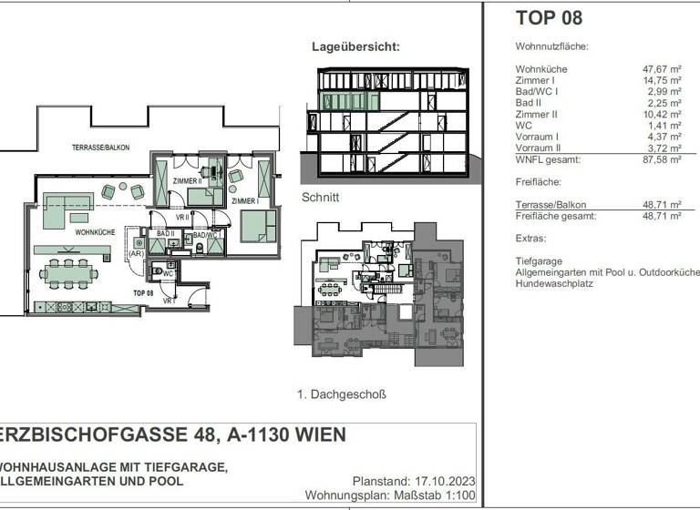 Wohnung zum Kauf - Erstbezug 1.095.000 € 3 Zimmer 87,6 m² 3. Geschoss Wien 1130