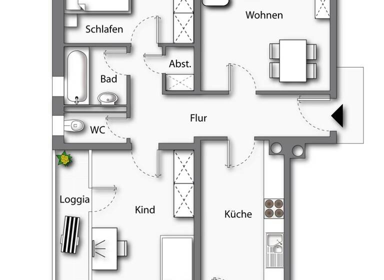 Wohnung zum Kauf provisionsfrei 339.000 € 3 Zimmer 83 m² 6. Geschoss Bad Reichenhall 83435