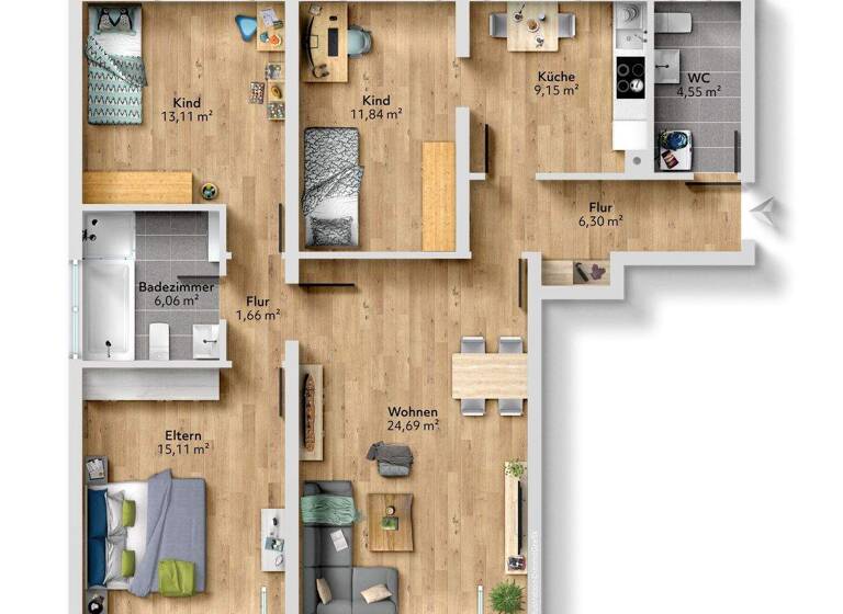 Wohnung zum Kauf 250.000 € 4 Zimmer 98,2 m² 4 Geschosse Lottstetten 79807