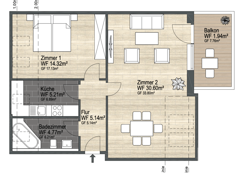 Wohnung zum Kauf 175.000 € 2 Zimmer 62 m² Reislingen 38446