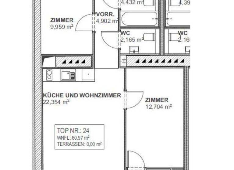 Wohnung zur Miete 1.091 € 2 Zimmer 61 m² 4. Geschoss Wien,Neubau 1070