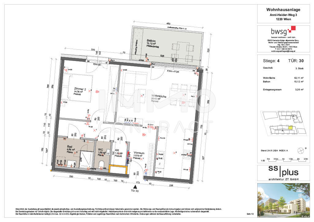 Wohnung zur Miete 955 € 2 Zimmer 62,1 m²<br/>Wohnfläche 3.<br/>Geschoss ab sofort<br/>Verfügbarkeit Anni-Haider-Weg 3 Wien 1220