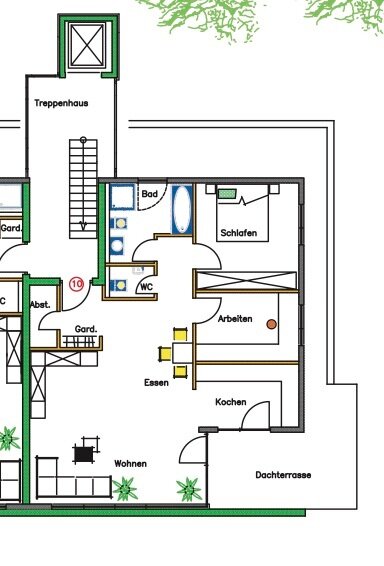 Penthouse zur Miete 1.140 € 3 Zimmer 95 m²<br/>Wohnfläche ab sofort<br/>Verfügbarkeit Vöhrenbacher Straße 18 Hubenloch Villingen-Schwenningen 78050