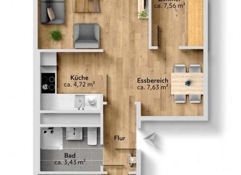 Wohnung zur Miete 324 € 3 Zimmer 56,3 m² 6. Geschoss Dr.-Salvador-Allende-Straße 138 Kappel Chemnitz 09119