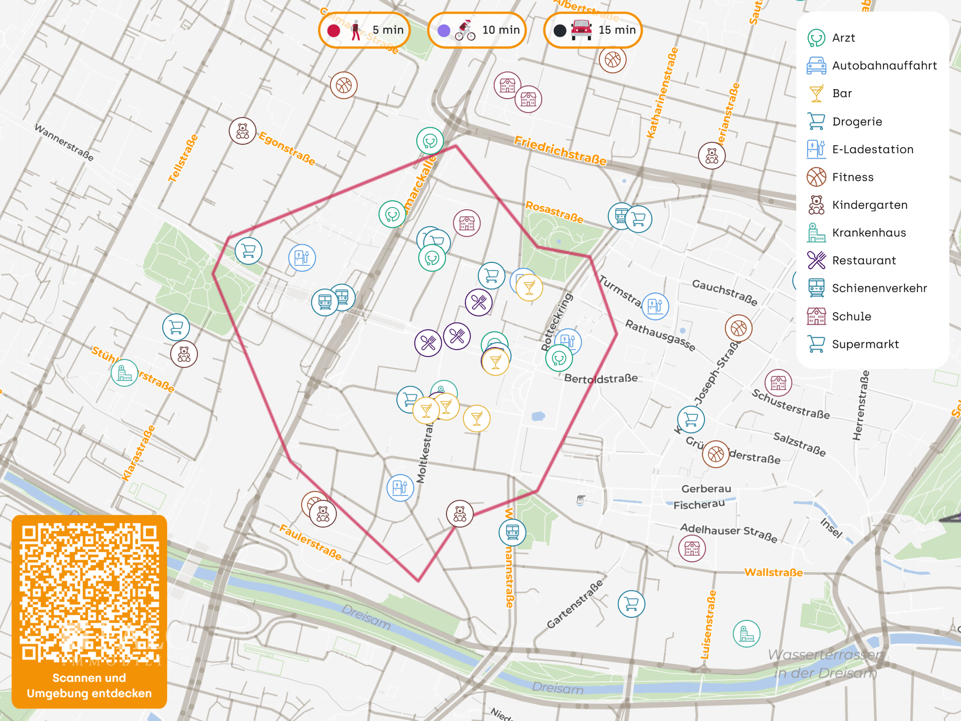 Bürofläche zur Miete 1.466 € 108 m²<br/>Bürofläche Altstadt - Ring Freiburg im Breisgau 79098