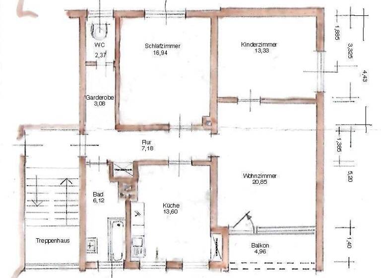 Wohnung zur Miete 900 € 3 Zimmer 85 m² 1. Geschoss frei ab 01.04.2026 Gaismannshof Nürnberg 90431