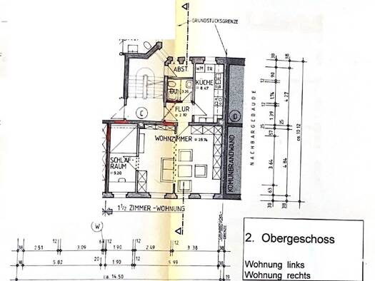 Wohnung zur Miete 630 € 1,5 Zimmer 53 m² 2. Geschoss frei ab sofort Leopoldstraße 11 St Leonhard Nürnberg 90439