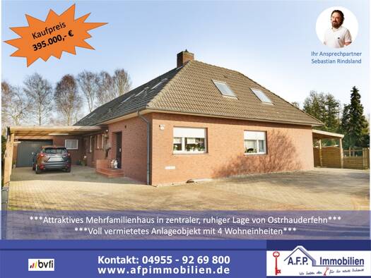 Mehrfamilienhaus zum Kauf 395.000 € 14 Zimmer 295 m² 1.027 m² Grundstück Ostrhauderfehn 26842