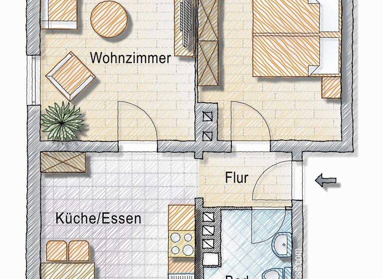 Wohnung zur Miete 435 € 2 Zimmer 52 m² frei ab 01.04.2026 Malstatt Saarbrücken 66113