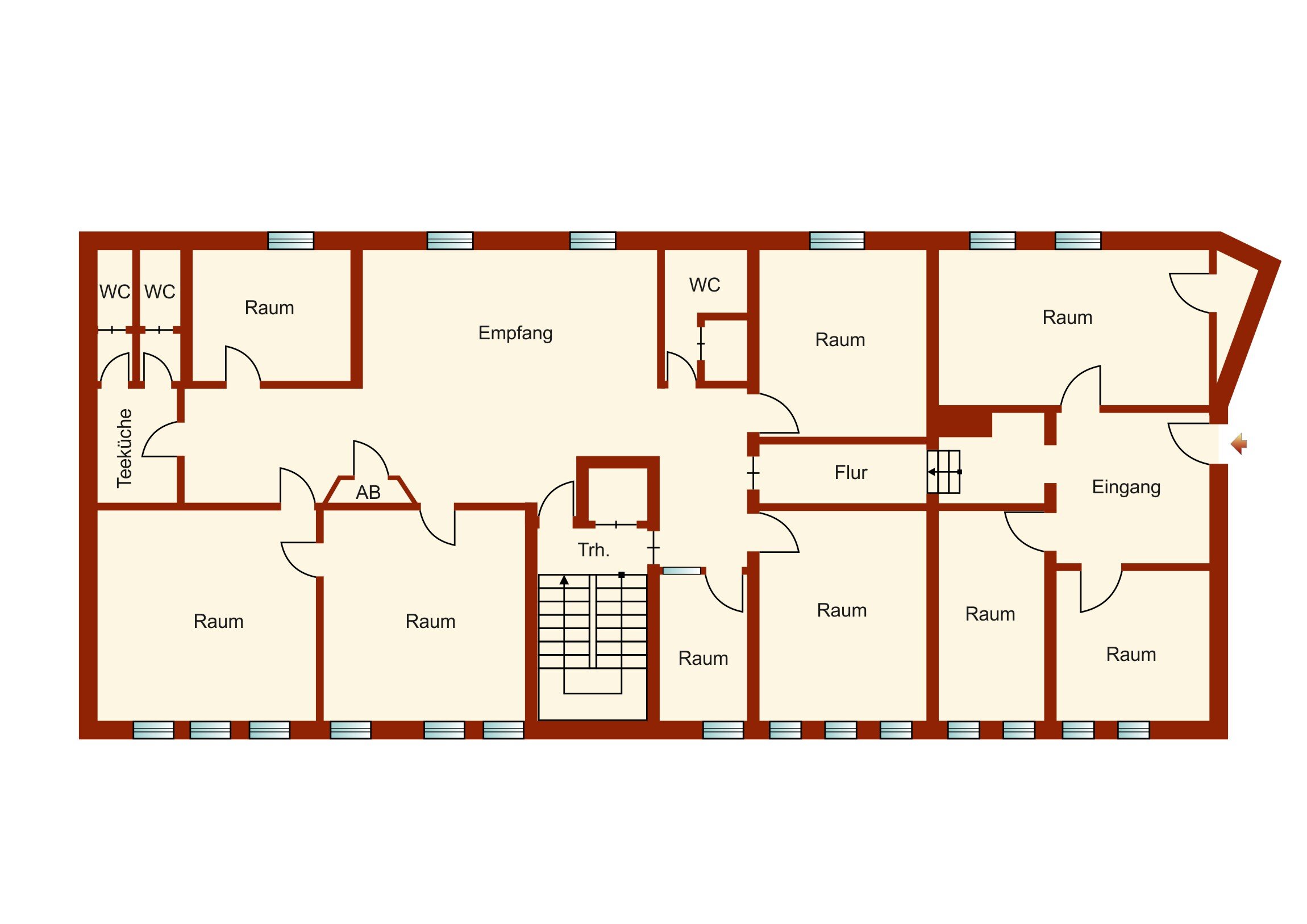 Bürofläche zum Kauf 250.000 € 9 Zimmer 268 m²<br/>Bürofläche Eicken Mönchengladbach-Stadtmitte 41061