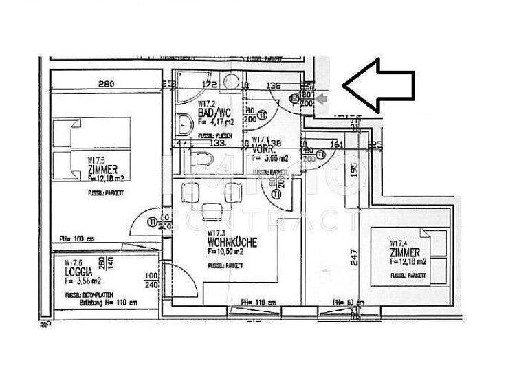 Wohnung zur Miete 344 € 2,5 Zimmer 43 m² 3. Geschoss Obere Bahnstraße 53 Jakomini Graz 8010
