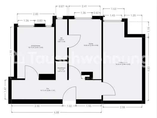 Wohnung zur Miete Tauschwohnung 300 € 2 Zimmer 42 m² 3. Geschoss Handschuhsheim Heidelberg 69121