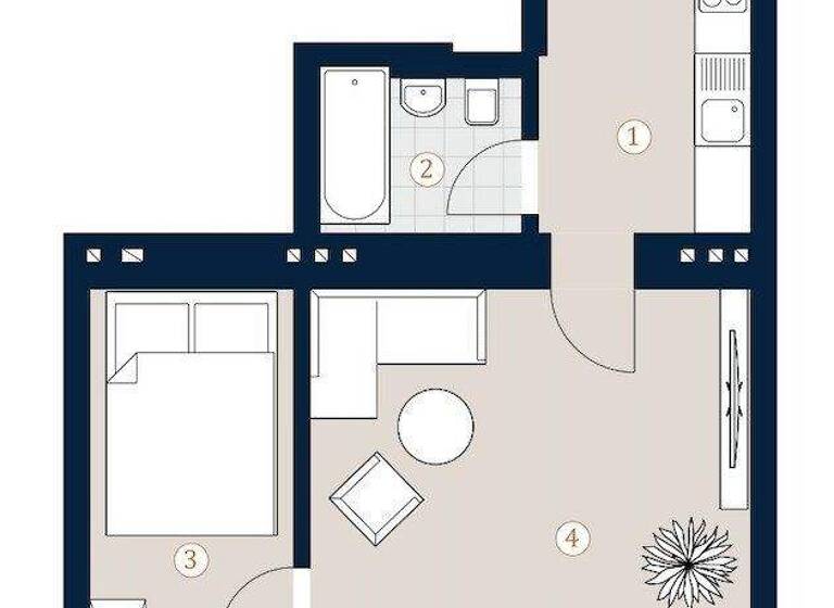 Wohnung zum Kauf 370.000 € 2 Zimmer 51,1 m² 3. Geschoss Halbgasse Wien 1070