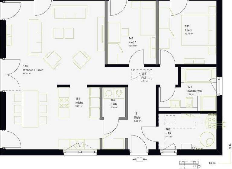 Haus zum Kauf 404.439 € 3 Zimmer 103 m² 875 m² Grundstück Dörphof 24398