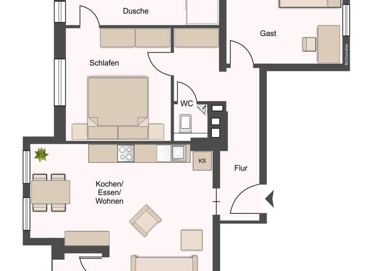Wohnung zur Miete 850 € 3 Zimmer 68,5 m²<br/>Wohnfläche 1.<br/>Geschoss Kinkelstraße 2 Mögeldorf Nürnberg 90482