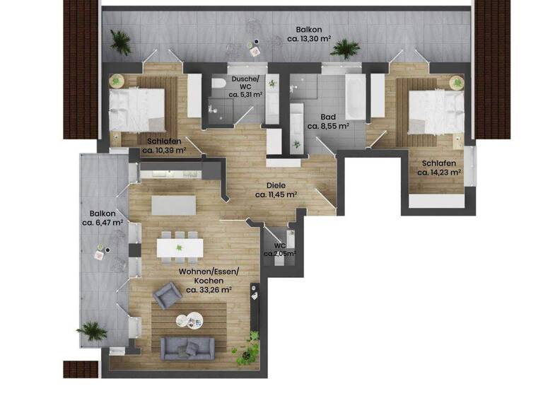 Wohnung zum Kauf - Erstbezug provisionsfrei 848.000 € 3 Zimmer 105 m² frei ab sofort Sonthofen 87527