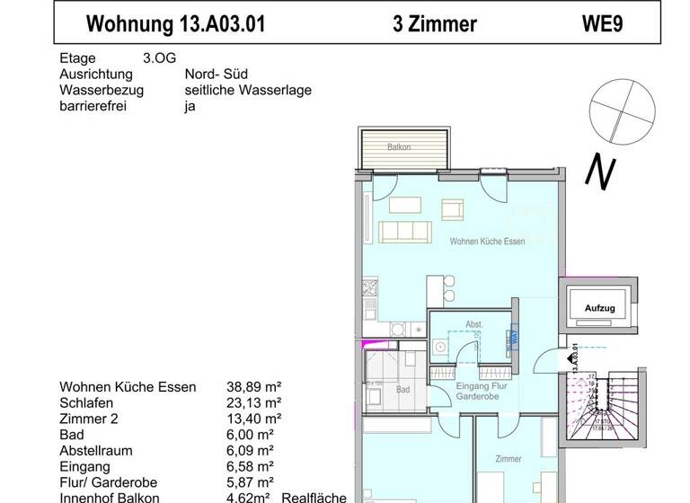 Wohnung zum Kauf - Erstbezug provisionsfrei 740.000 € 3 Zimmer 105,3 m² 3. Geschoss Gaarden-Ost Kiel 24143