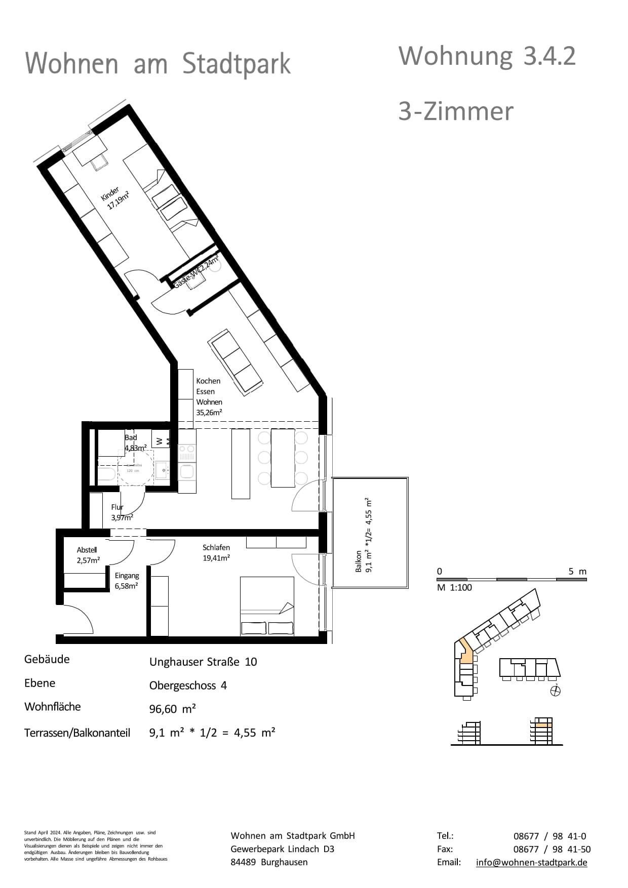 Wohnung zum Kauf provisionsfrei als Kapitalanlage geeignet 511.000 € 3 Zimmer 96,6 m²<br/>Wohnfläche Unghauser Straße 10 Burghausen Burghausen 84489