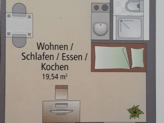 Studio zur Miete 435 € 1 Zimmer 21,7 m² EG frei ab 01.12.2026 Innenstadt Erlangen 91052