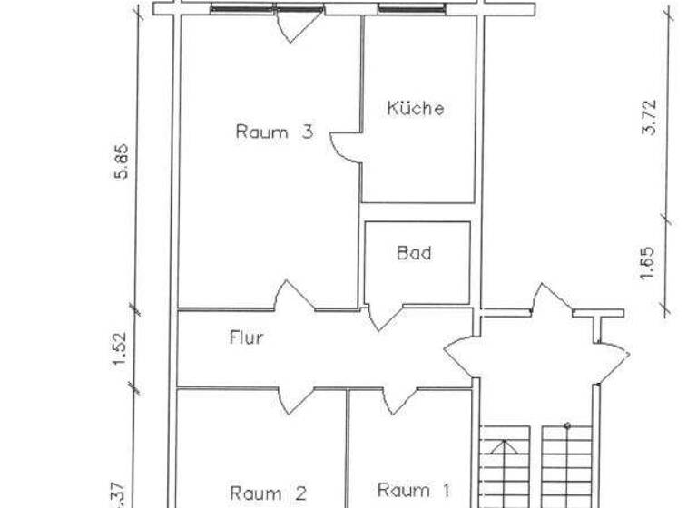 Wohnung zur Miete 492 € 3 Zimmer 70,5 m² 5. Geschoss Mannheimer Straße 94 Grünau-Mitte Leipzig 04209