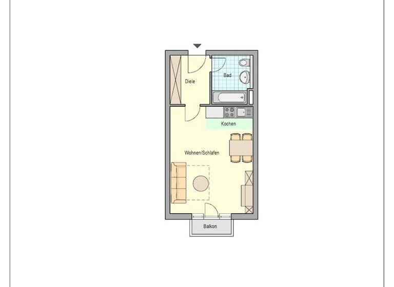 Studio zur Miete 293 € 1 Zimmer 33,3 m² EG frei ab 01.06.2026 Stettiner Straße 2 Dormagen-Nord Dormagen 41539