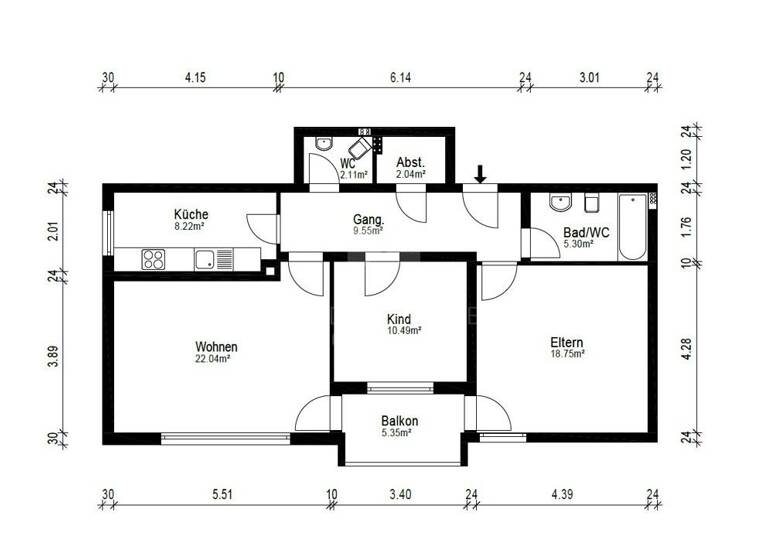 Wohnung zum Kauf 240.000 € 3 Zimmer 81,2 m²<br/>Wohnfläche 2.<br/>Geschoss Mühldorf Mühldorf 84453