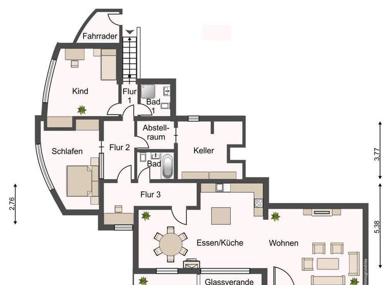 Wohnung zum Kauf 475.000 € 3 Zimmer 130 m² EG Kirchhörde Dortmund / Kirchhörde 44229