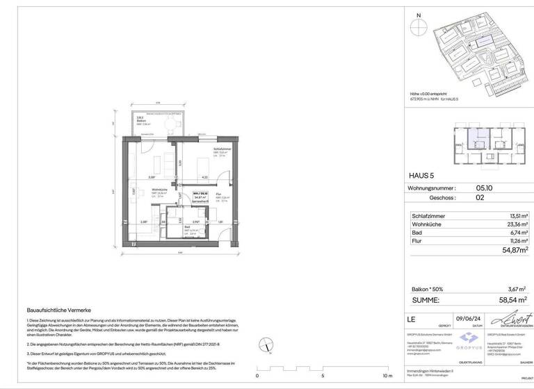 Wohnung zur Miete - Erstbezug 834 € 2 Zimmer 58,5 m² frei ab sofort Immendingen 78194