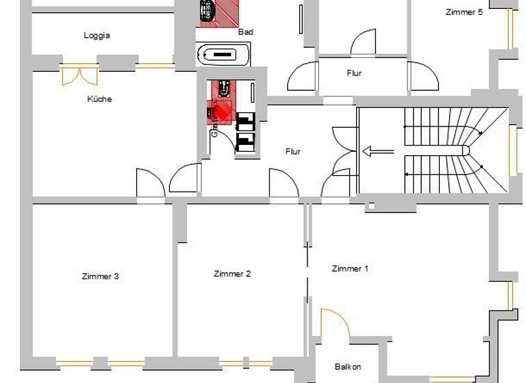 Wohnung zur Miete 1.900 € 5 Zimmer 152 m² 3. Geschoss Zöllnerstraße 4 Westvorstadt Weimar 99423