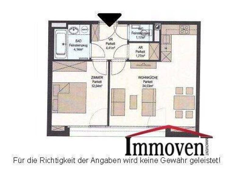 Wohnung zur Miete 934 € 2 Zimmer 4. Geschoss frei ab 01.04.2026 Mariannengasse Wien 1090