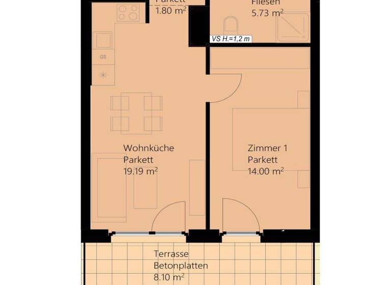 Wohnung zur Miete 705 € 2 Zimmer 42,2 m² 5. Geschoss frei ab sofort Bertha-von-Suttner-Gasse 10 Wien 1220