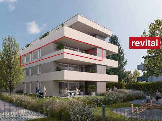 Terrassenwohnung zum Kauf - Erstbezug 600.000 € 3 Zimmer 74 m² 2. Geschoss Widum 32 Lustenau 6890