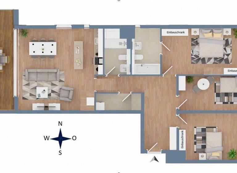 Wohnung zum Kauf 1.250.000 € 4 Zimmer 129 m² 15. Geschoss Düsseltal Düsseldorf 40211