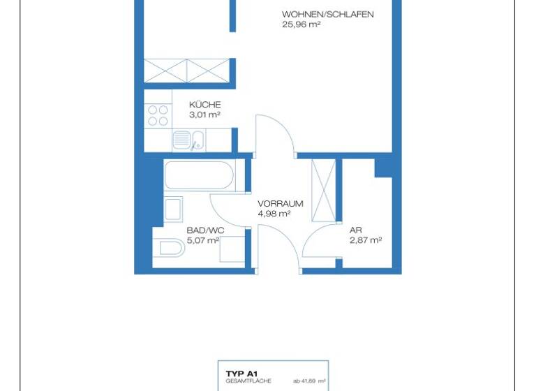 Wohnung zum Kauf provisionsfrei 225.000 € 1,5 Zimmer 41,9 m² 1. Geschoss Sonnleithnergasse 2 Wien 1100