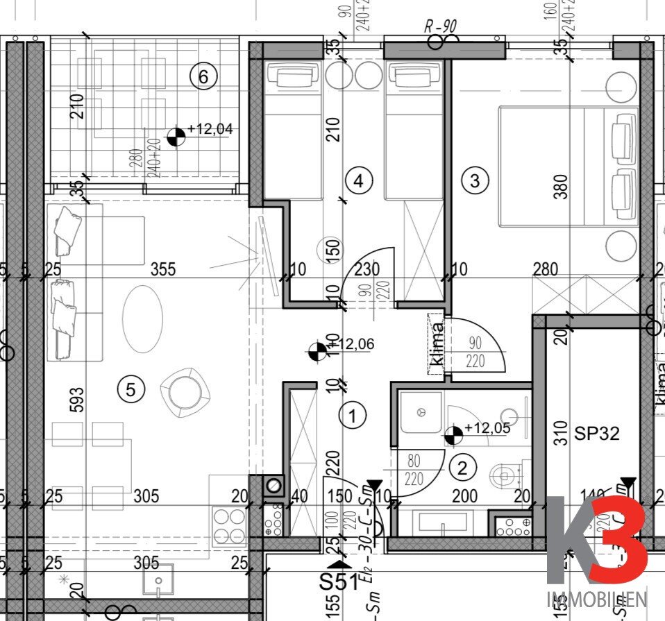 Wohnung zum Kauf 170.376 € 2 Zimmer 56,4 m²<br/>Wohnfläche 4.<br/>Geschoss Pula 52100