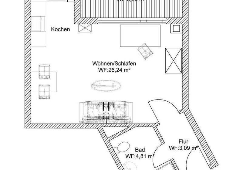 Studio zur Miete 520 € 1 Zimmer 37,5 m² 1. Geschoss frei ab 01.06.2026 Mühlenstraße 12 Vallendar 56179