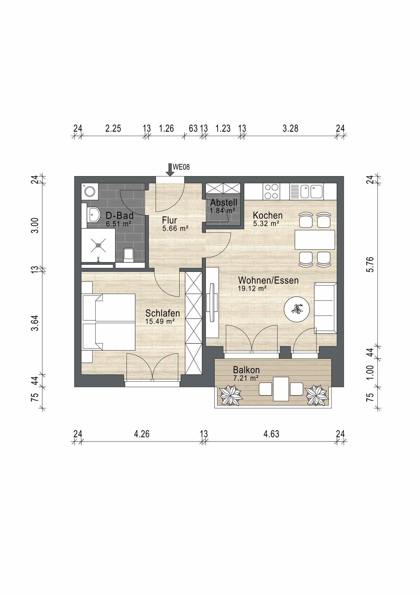 Wohnung zum Kauf provisionsfrei 298.300 € 2 Zimmer 55,8 m²<br/>Wohnfläche Hindenburgstraße 58 Wahlbezirk 9 Bad Schwartau 23611