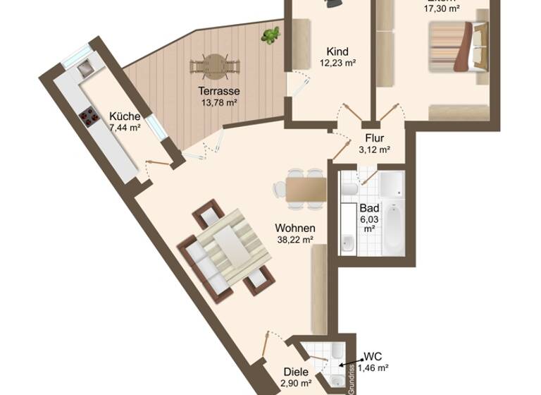 Wohnung zum Kauf 3 Zimmer 91 m² EG Untergiesing-Harlaching München / Harlaching 81545