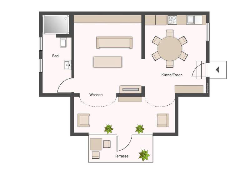 Studio zur Miete 520 € 1 Zimmer 57 m² EG Radebeul 01445