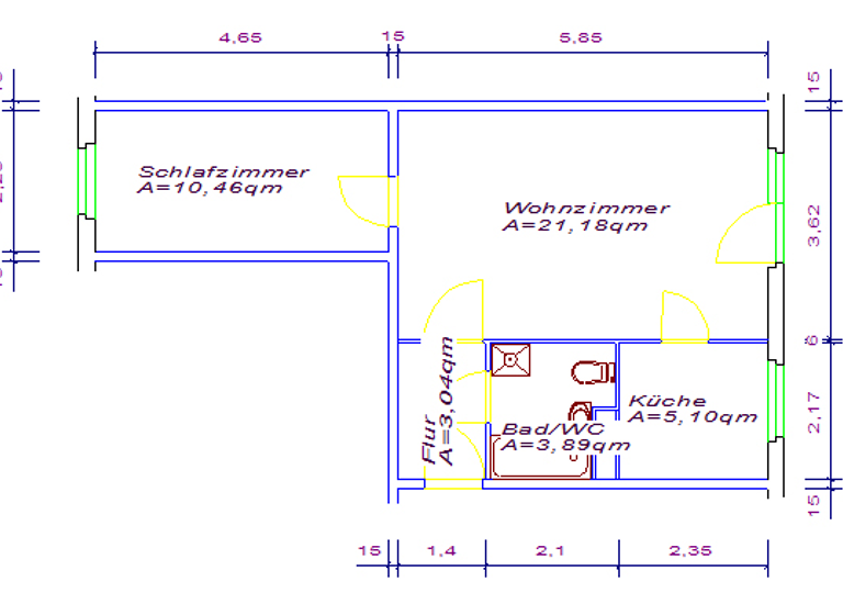 Wohnung zur Miete 297 € 2 Zimmer 43,7 m² 5. Geschoss Losinskiweg 16 Schönefeld-Ost Leipzig 04347