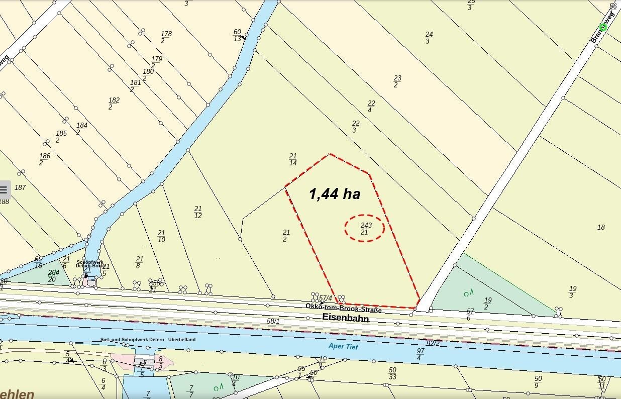 Land-/Forstwirtschaft zum Kauf 14.408 m²<br/>Grundstück Deternerlehe Detern / Deternerlehe 26847