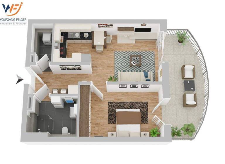 Wohnung zum Kauf 295.000 € 2 Zimmer 52,3 m² 1. Geschoss Öschingen Mössingen / Öschingen 72116