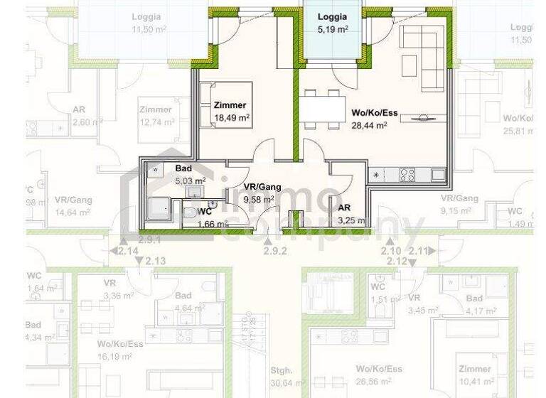 Wohnung zur Miete 862 € 2 Zimmer 66,5 m² 2. Geschoss frei ab 01.03.2026 Kalsdorf bei Graz 8401