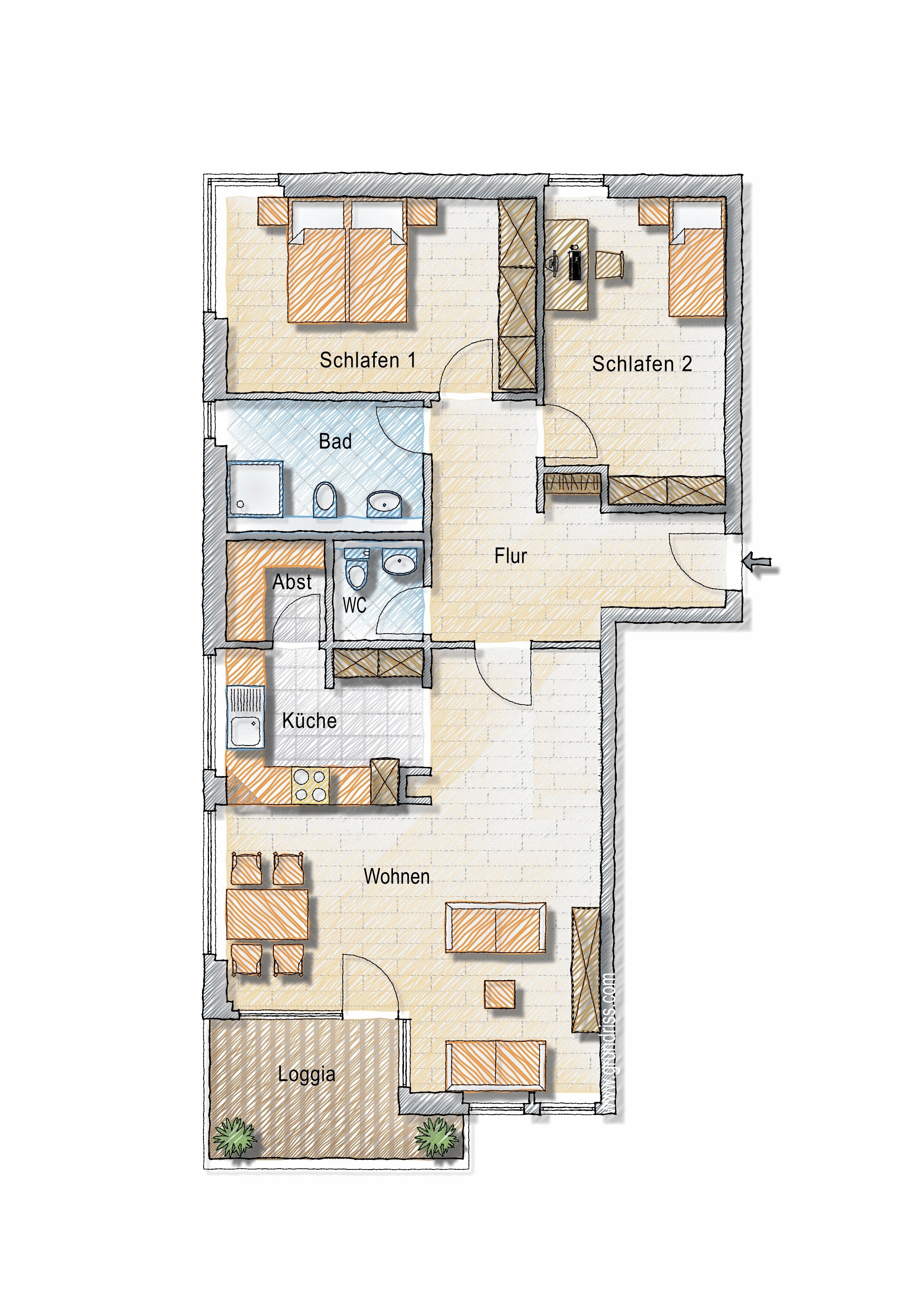 Wohnung zum Kauf 349.000 € 3 Zimmer 93 m²<br/>Wohnfläche 1.<br/>Geschoss Neustadt Arnsberg 59821