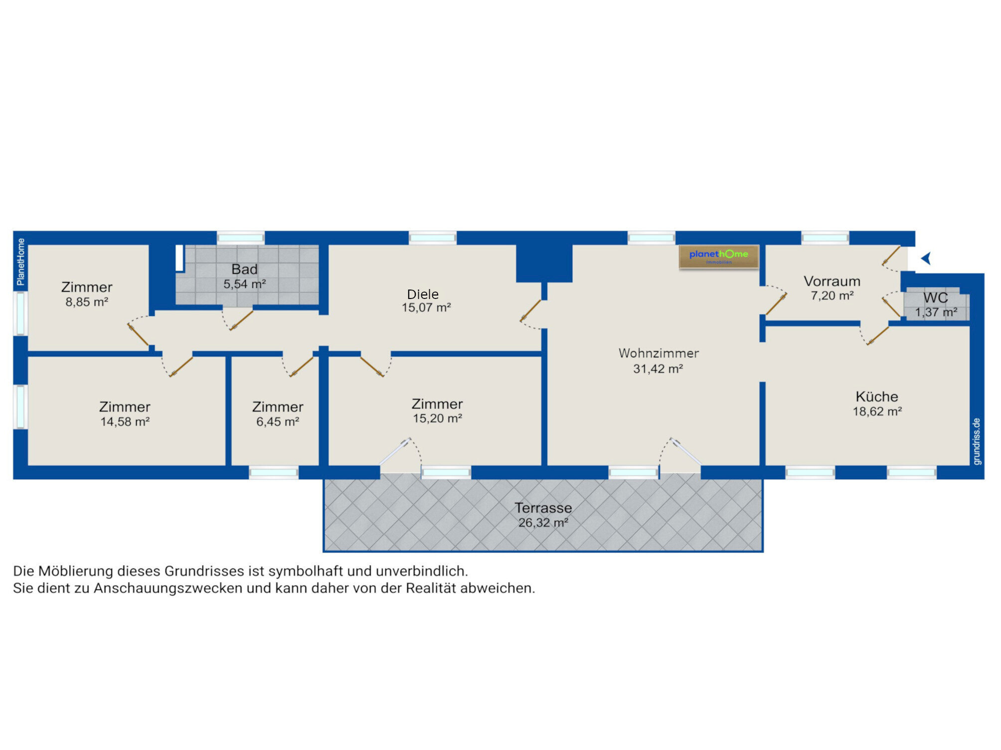 Wohnung zum Kauf 845.000 € 5 Zimmer 125 m²<br/>Wohnfläche 8.<br/>Geschoss Wien 1050