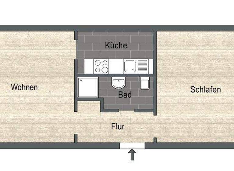 Wohnung zur Miete 255 € 2 Zimmer 41,7 m² 4. Geschoss Hildesheimer Straße 34 Südstadt Halle (Saale) 06128