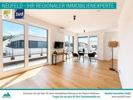 Penthouse zur Miete 1.406 € 2,5 Zimmer 74 m² EG Wartbergstraße 8 Heilbronn Heilbronn 74072