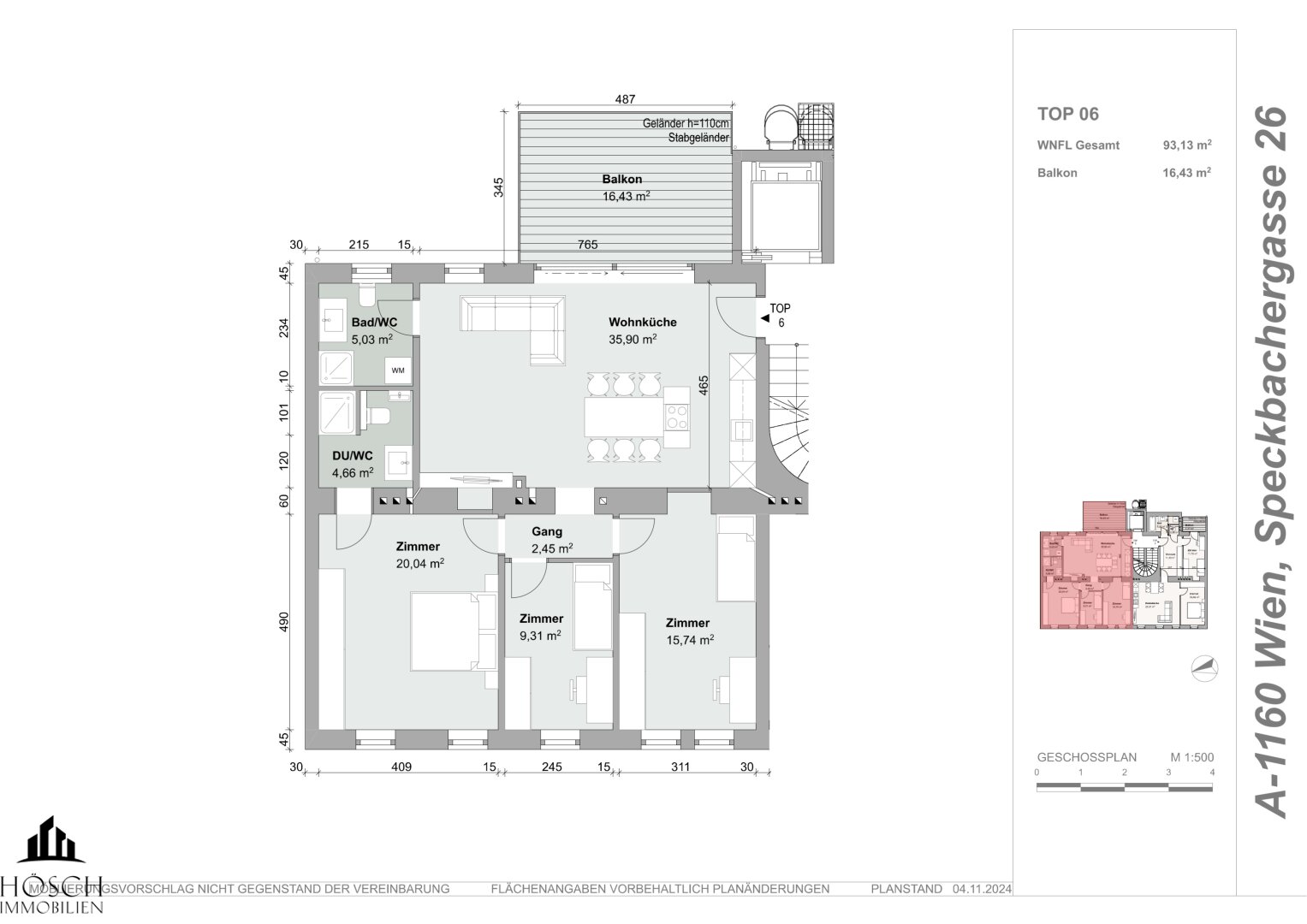 Wohnung zum Kauf 599.000 € 4 Zimmer 93,1 m²<br/>Wohnfläche 2.<br/>Geschoss Wien 1160