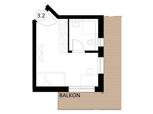 Terrassenwohnung zur Miete - Erstbezug 710 € 1 Zimmer 25 m² frei ab 01.01.2027 Habichtgasse 9 Friedrichshafen Friedrichshafen 88046